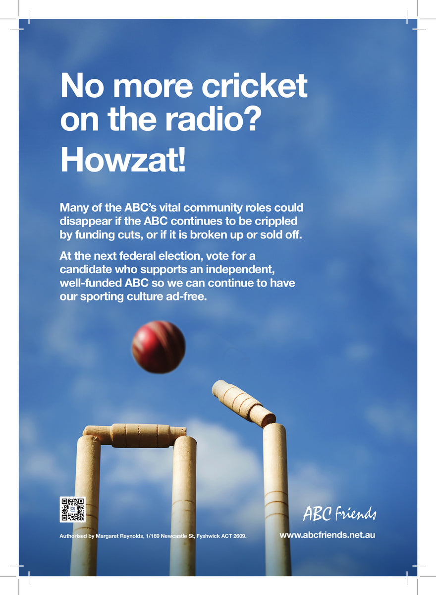 Flyer No more cricket on the radio? ABC Friends