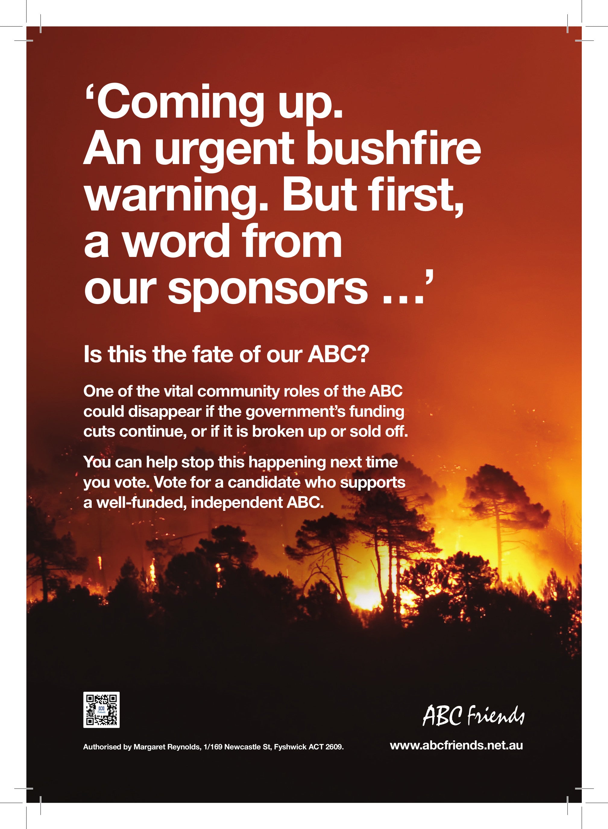 Flyer: An urgent bushfire warning