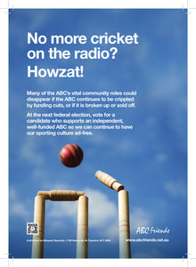 Poster: No more cricket on the radio?