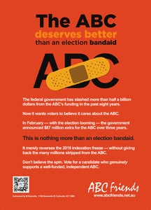 Flyer: ABC deserves better than an election bandaid - double-sided